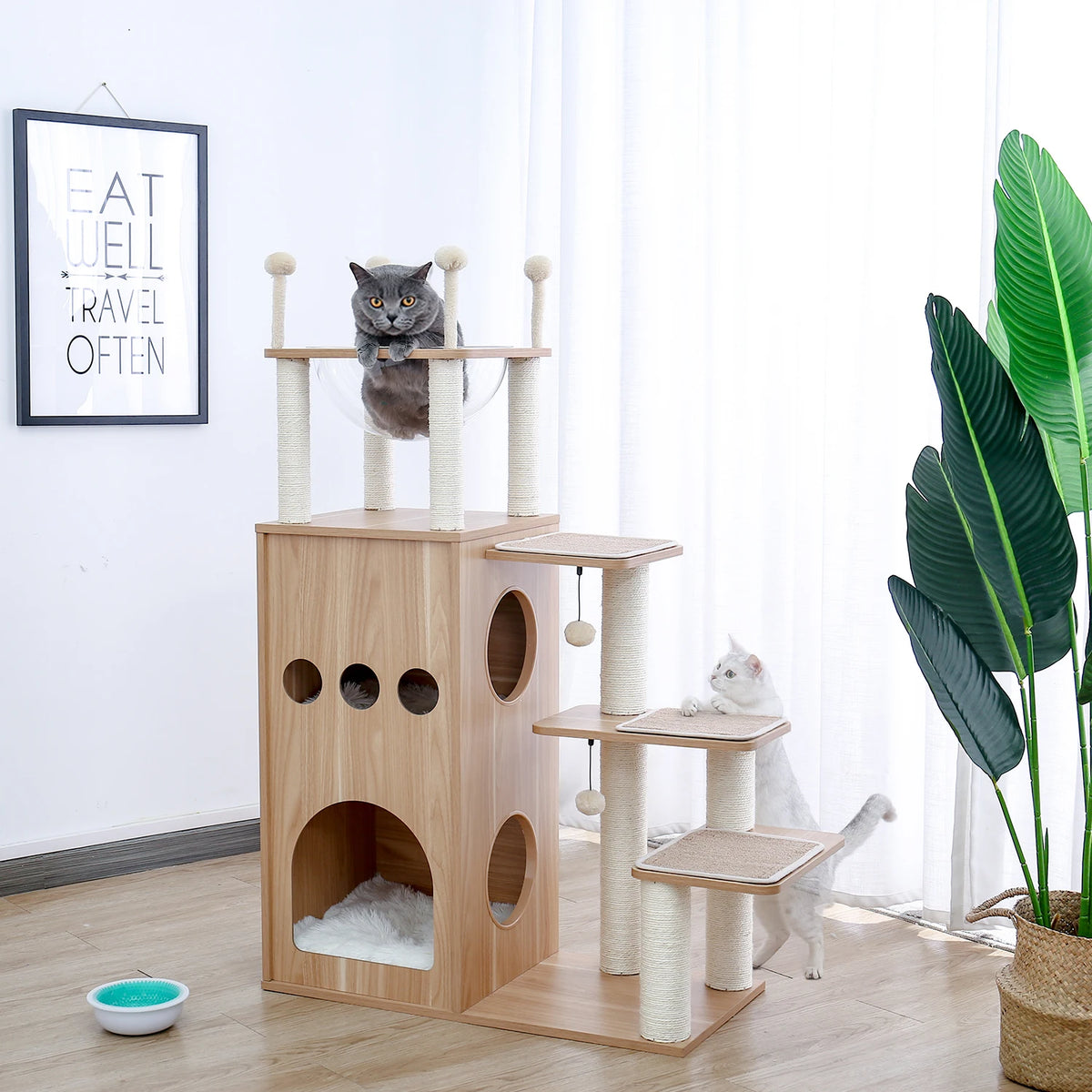PAWZ Ro Multi Level Cat Tree With Scratching Posts Wood