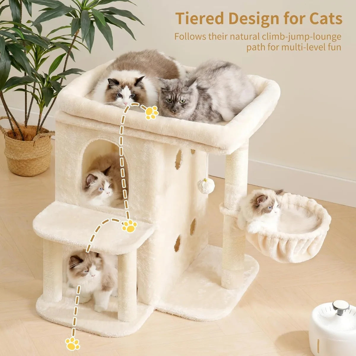 NBVCX Cat Tree Tower With Large Perch For Big Cats