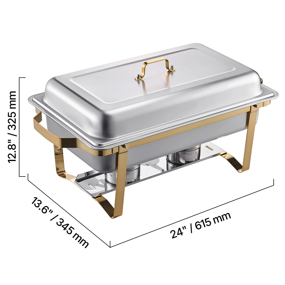SucceBuy Stainless Steel Chafing Dish Buffet Set With Pans For Catering