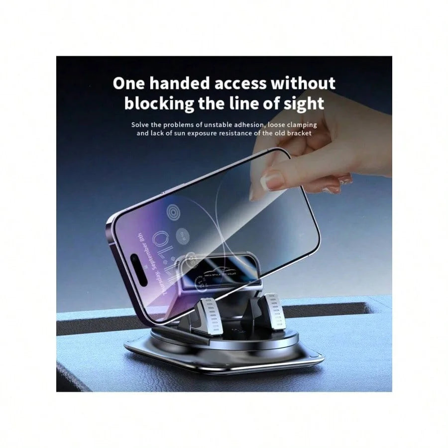 Super Stable Car Phone Mount: 360° Rotation + Non-Trace Silicone Base – Anti-Shake Holder For Dashboard Navigation (All Phone Models)
