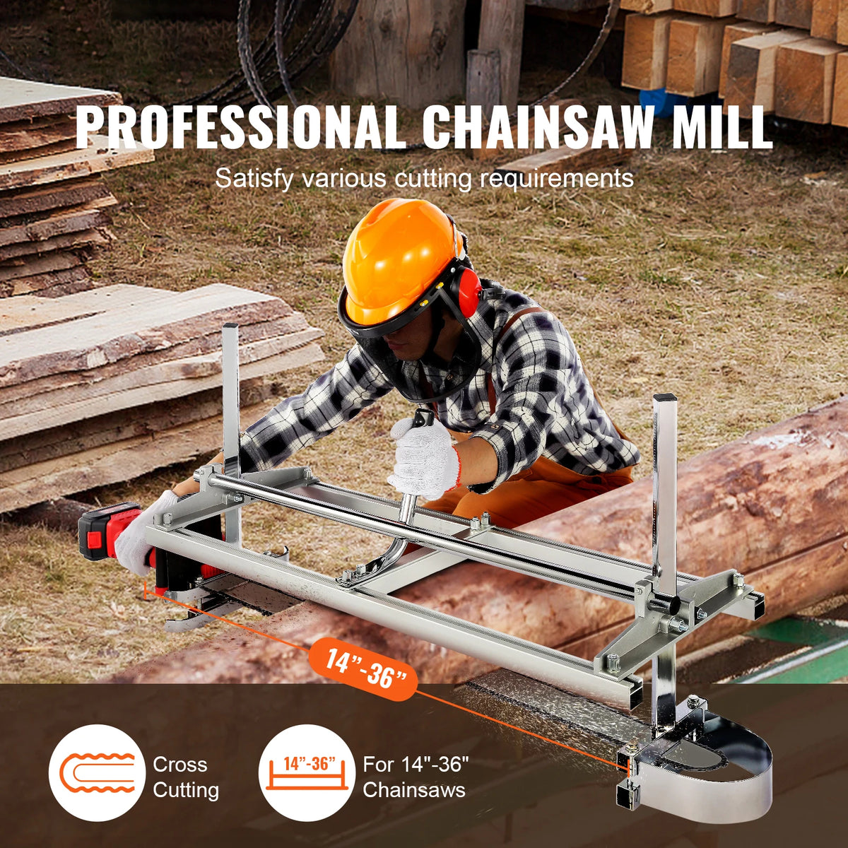 SucceBuy Chainsaw Mill Sawmill Guide Bar for Builders and Woodworkers