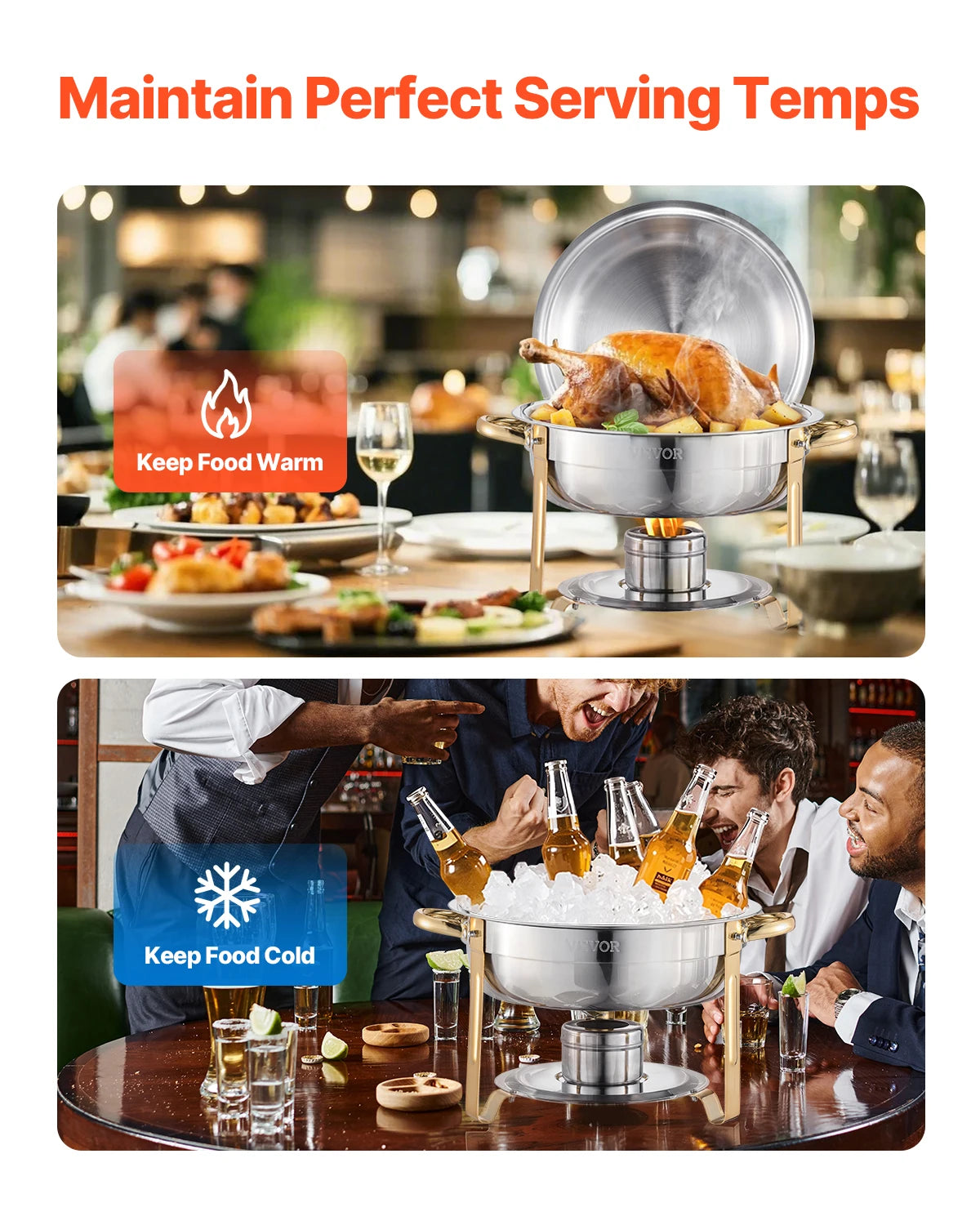 SucceBuy 4 Pack Chafing Dish Buffet Set Stainless Steel Warmer
