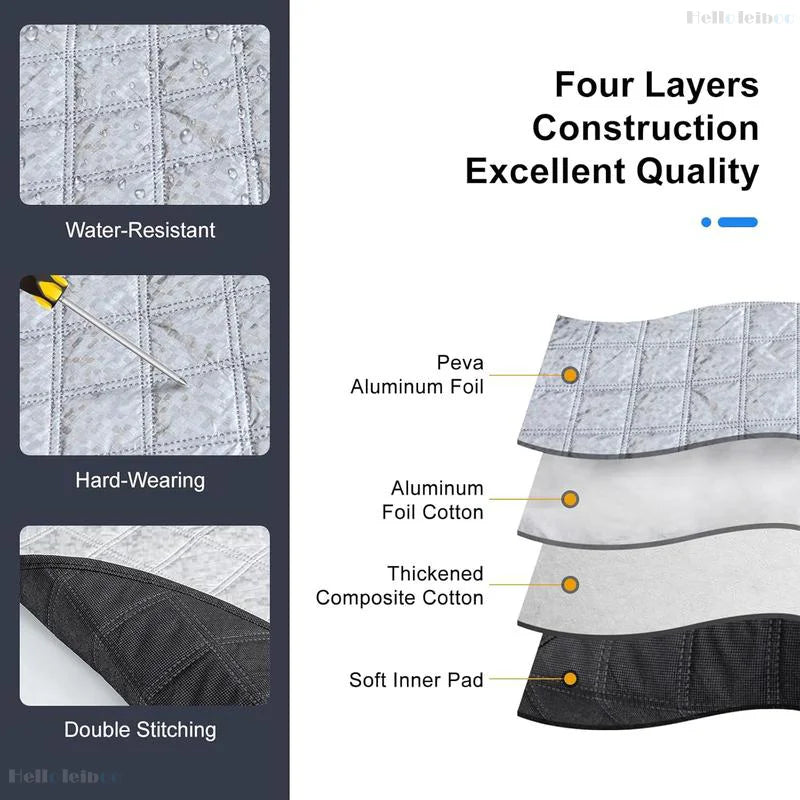 LEIBOO Sunshade Cover Car Windshield Snow Sun Shade Waterproof Protector Automobile Magnetic Cover Car Front Windscreen Cover