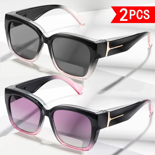 1/2Pcs Women's Fashionable and Simple High-Quality Glasses with Oversized Square Round Frame Design, Textured Decorative Glasses Suitable for Daily Casual Wear, Stylish Photoshoots, and Girls' Gatherings