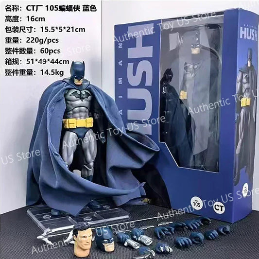 New CT Toys Blue Batman Hush Blue Mafex 105 Bat Man Black Version Dc Anime Action Figure Figurine Model Statue Gifts Toys