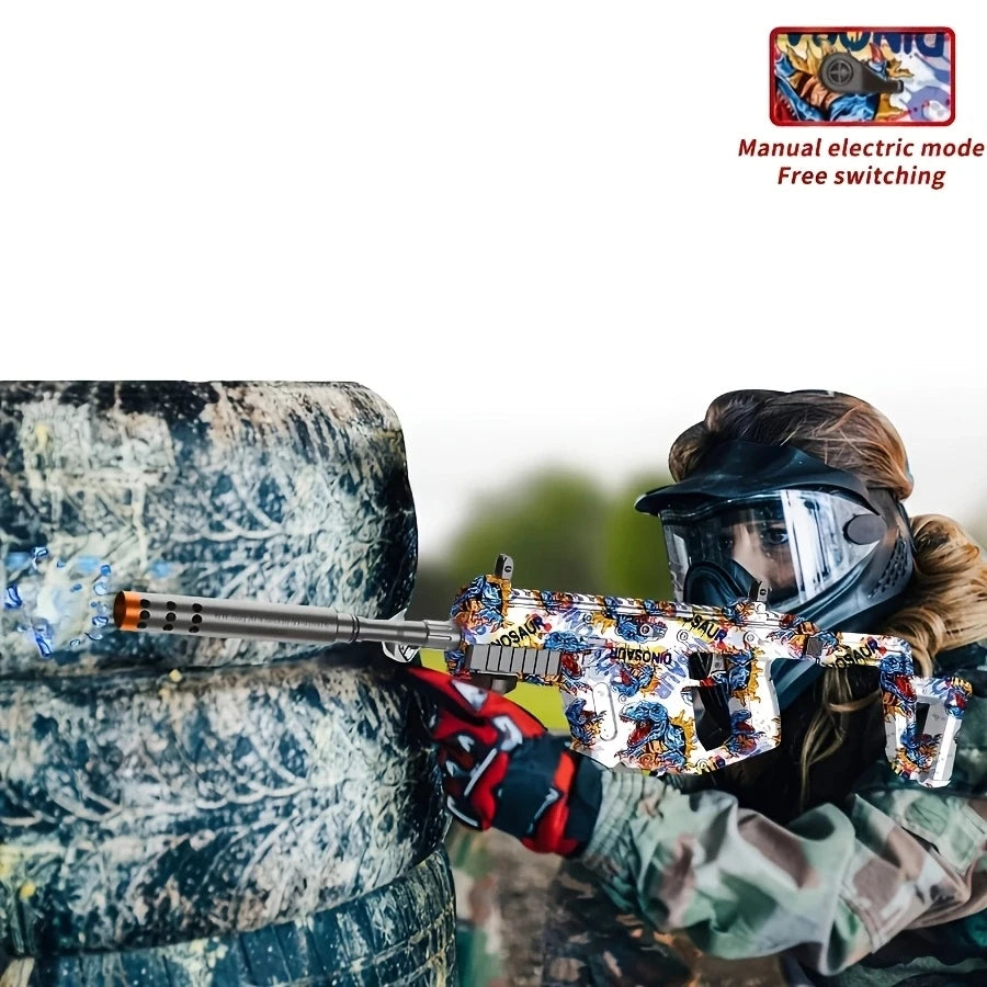 Gel Toy Gun Blaster Automatic, Electric Splatter Ball Toy Gun With Glasses, Fun Shooting Games(Without Water Bead)
