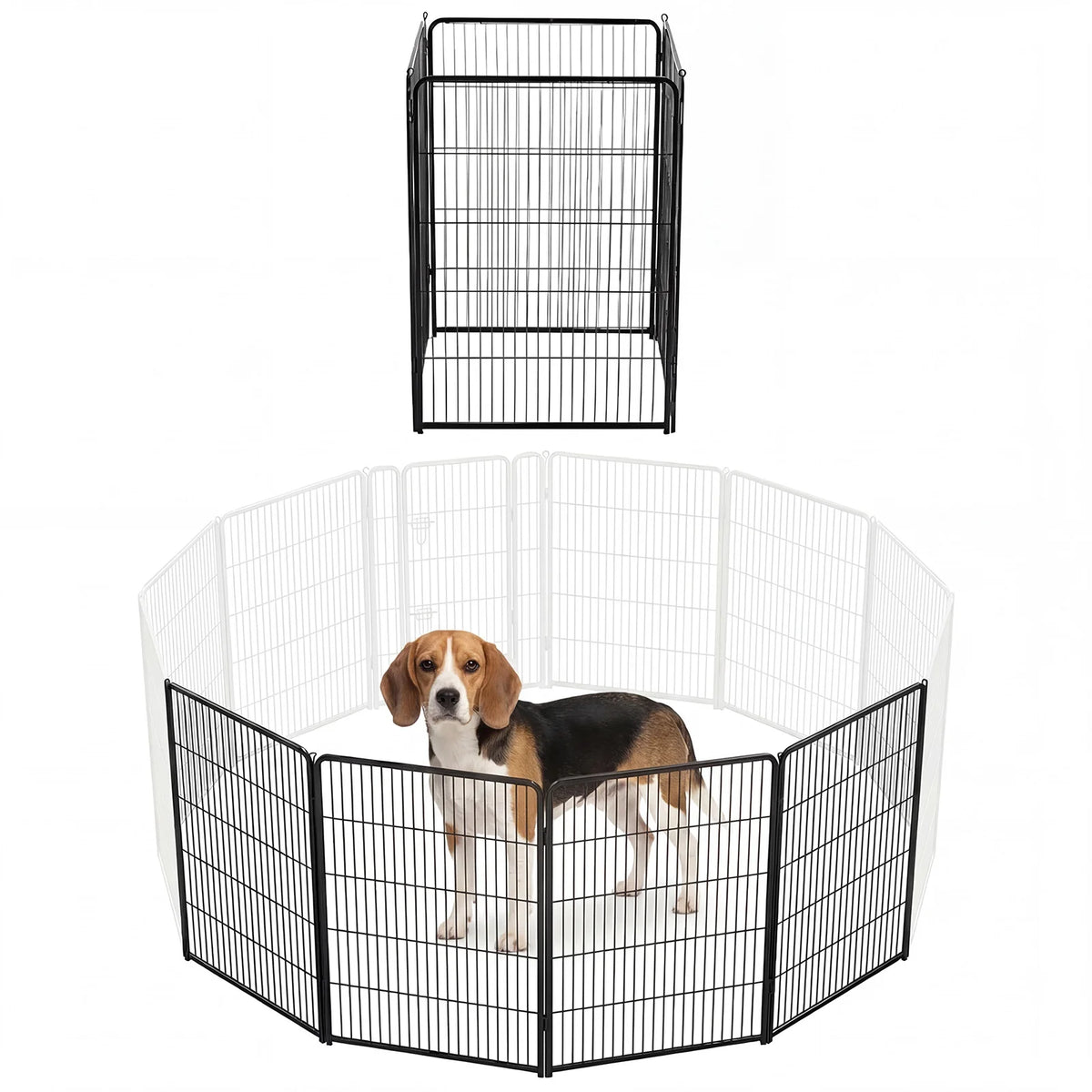 JHK Six Panel Metal Dog Playpen Foldable Pet Fence For Outdoors