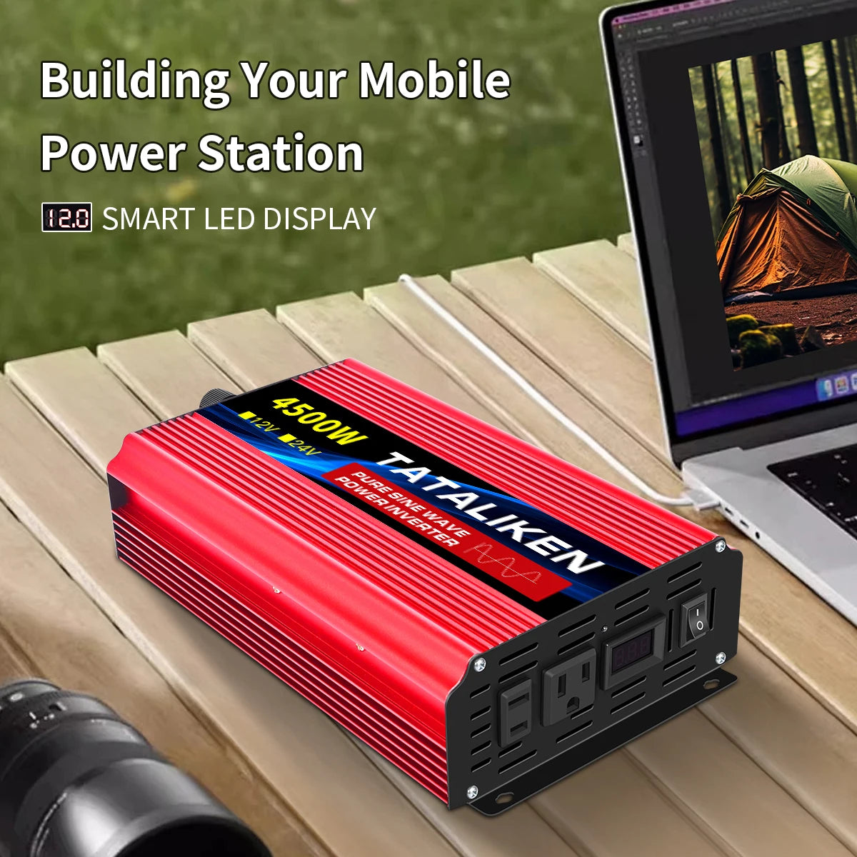 TATALIKEN 12V To 110V Car Inverter Pure Sine Wave 3000W