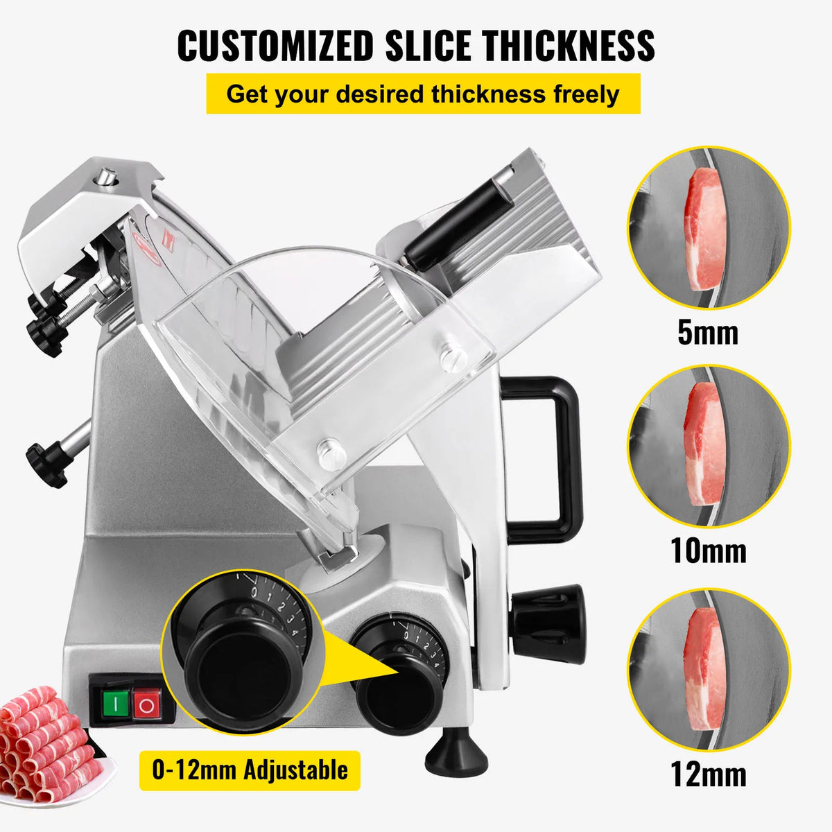 SucceBuy Electric Meat Slicer For Deli And Home Use