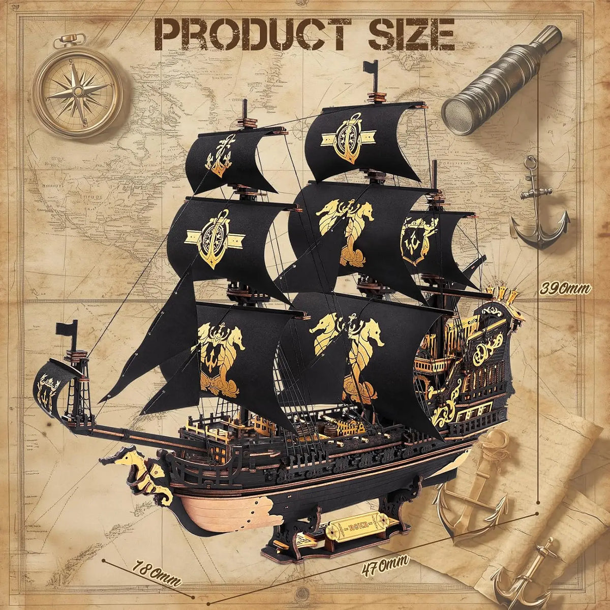 Robotime Rokr Seahouse 3D Puzzle Wooden Model Kit Gift