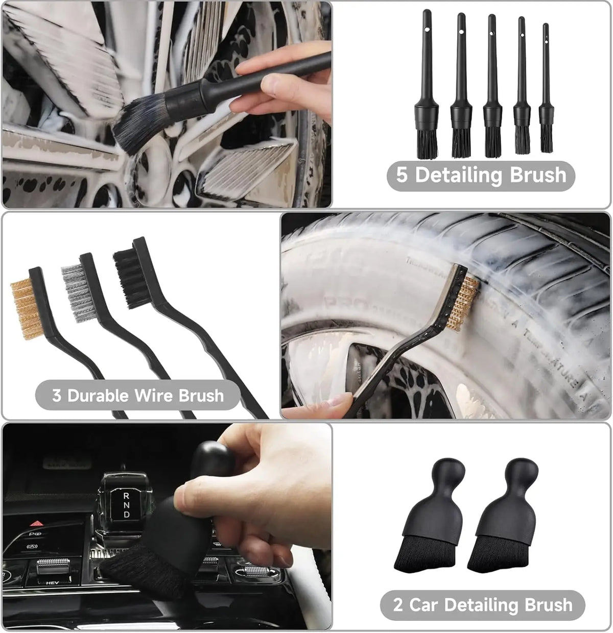 Car Detailing Kit 36 Piece With Brushes Towels And Storage Box