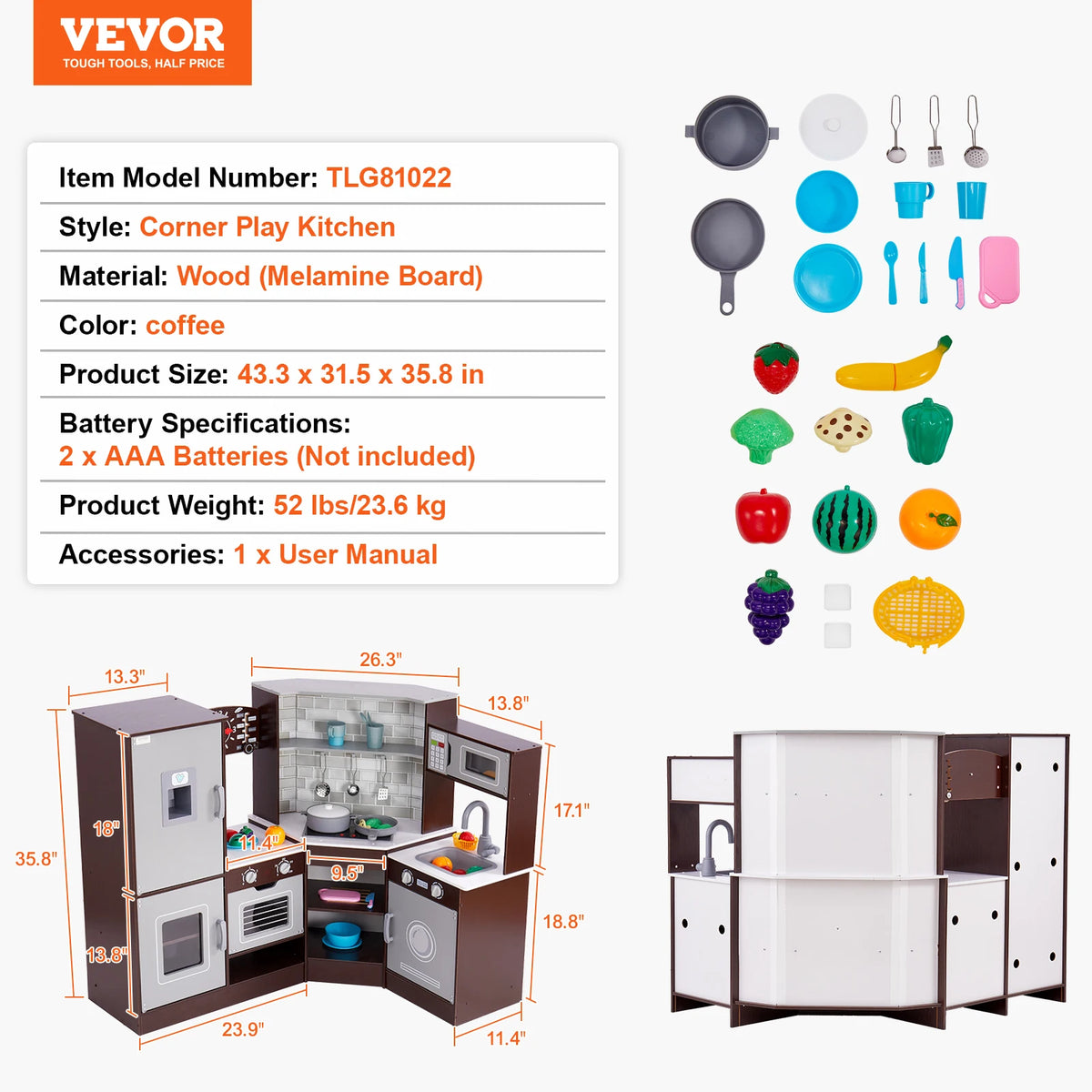 SucceBuy Play KitchenToys Set Children Kitchenware Accessories with Ice Maker for Kids toys Preschoolers Girls Birthday Gifts
