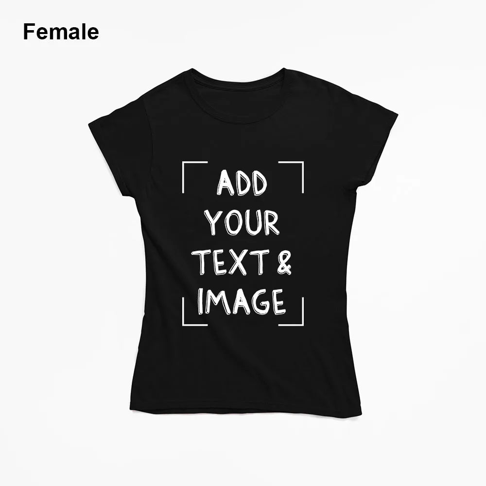 Custom T-shirt with Your Photo Text Image Front Printing Crew Neck Men Women Short Sleeve Shirt Gift Ship From US