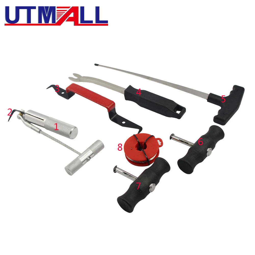 7Pcs Car Automotive Windshield Replacement Kit Wind Glass Remover Tools for Workshop Auto Glass Repair Equipment