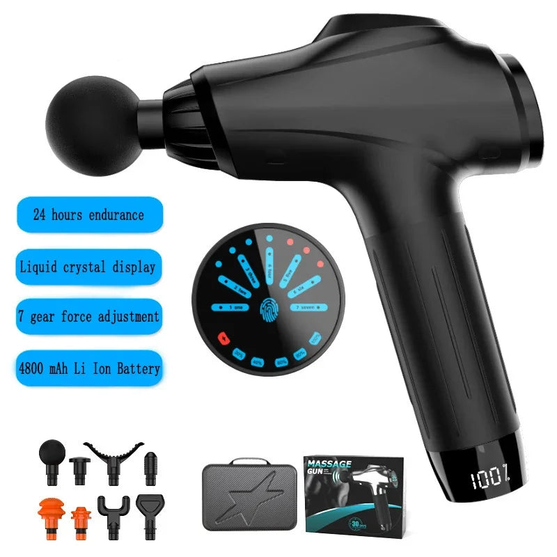 Professional Fascia Gun 4800mAh Deep Tissue Percussion Vibrat Massage Gun Fitness Back And Neck Muscle Relaxation Massager
