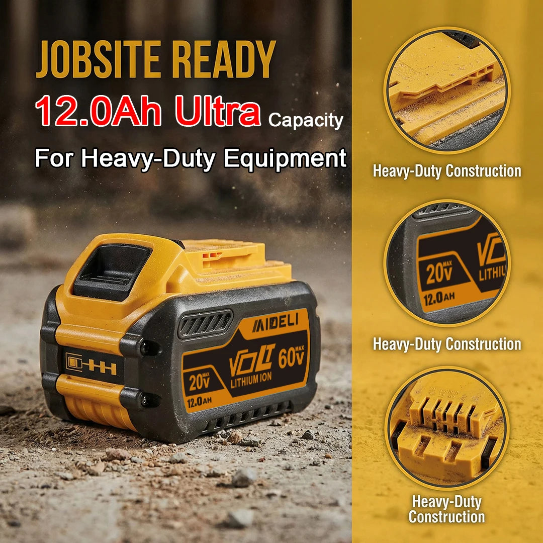 Universal 20V 60V 12.0Ah Lithium Battery Compatible With DCB200 DCB606 DCB612