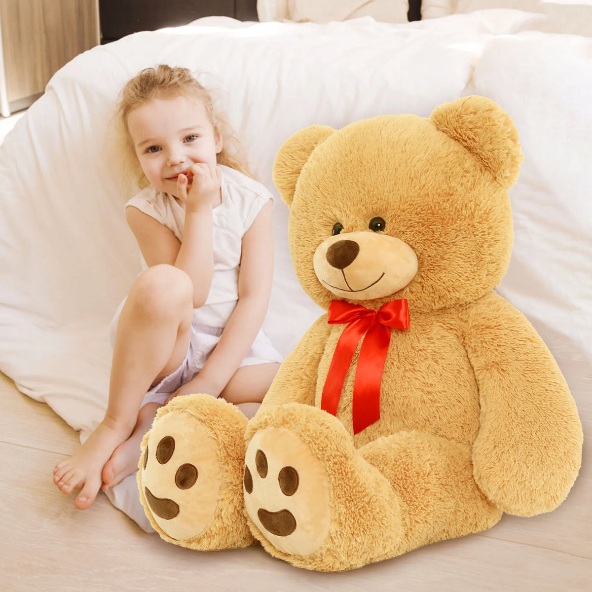 Giant Teddy Bear Stuffed Animal Plush Toy, Big Brown Teddy Bear Gift for Kids, Girlfriend, Boyfriend on Christmas, Birthd