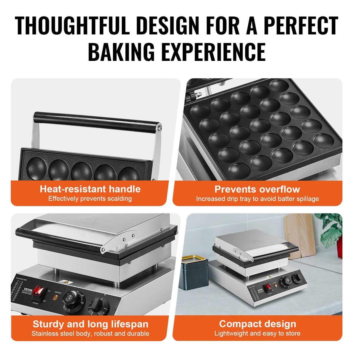 VEVOR 25P Electric Waffle Maker Dorayaki Pancake Machine