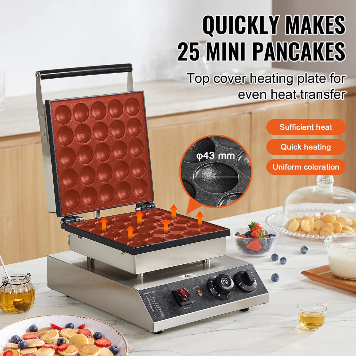 VEVOR 25P Electric Waffle Maker Dorayaki Pancake Machine