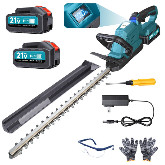 XYSD 20'' Hedge Trimmer Cordless, 3000rpm Electric Hedge Trimmer, with Battery, 180° Rotatable Head for Yard, Garden, Lawn Care