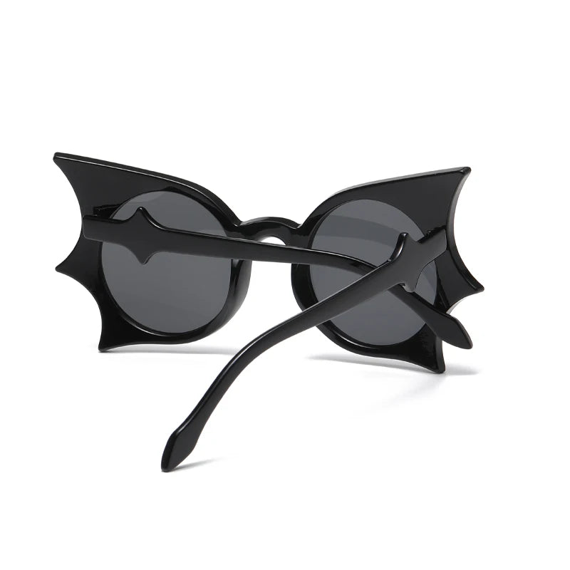 2pcs Large Frame Bat Shaped Sunglasses Innovative Uv400 Color Gothic Men And Women Street Sun Glasses