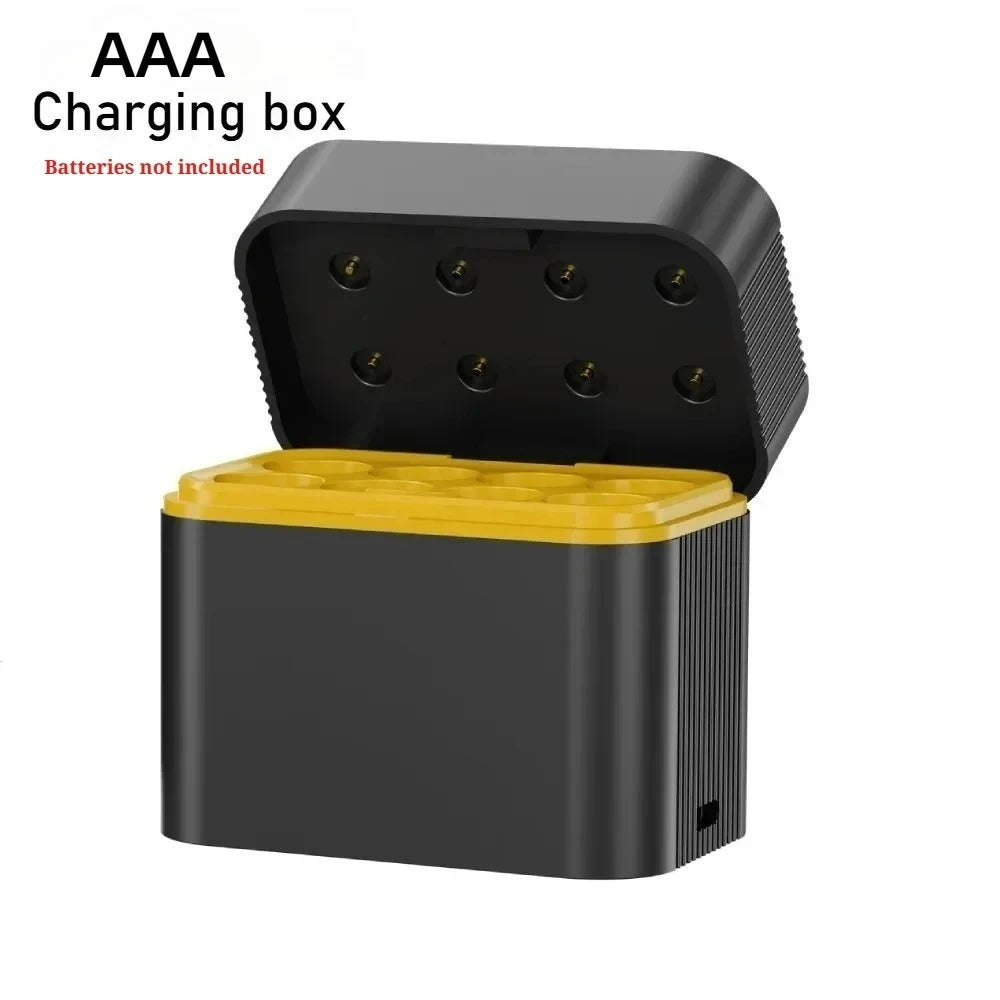 8PCS 1.5V Rechargeable Lithium Batteries and USB Charger Intelligent Fast Charging for AAA/AA Devices Toy Game LED Light Display Charger