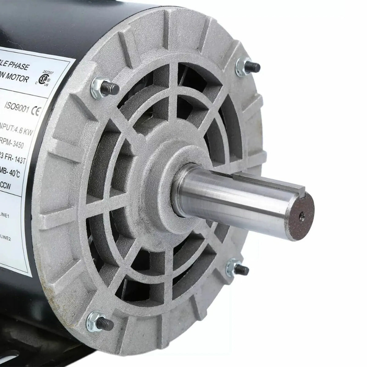 5 HP 3450 RPM Single Phase Base-Mounted Air Compressor 60 Hz Electric Motor 208-230V Century 7/8inch Shaft