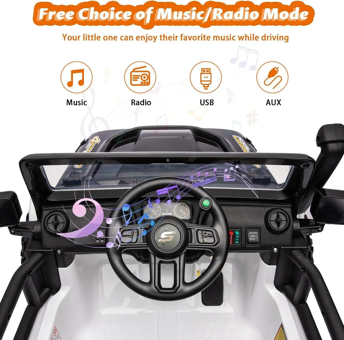 24V 2 Seater Ride On Car for Kids Electric Truck with Remote Control Ride on Truck w/ 4-Wheeler Suspension 4WD Battery Powered