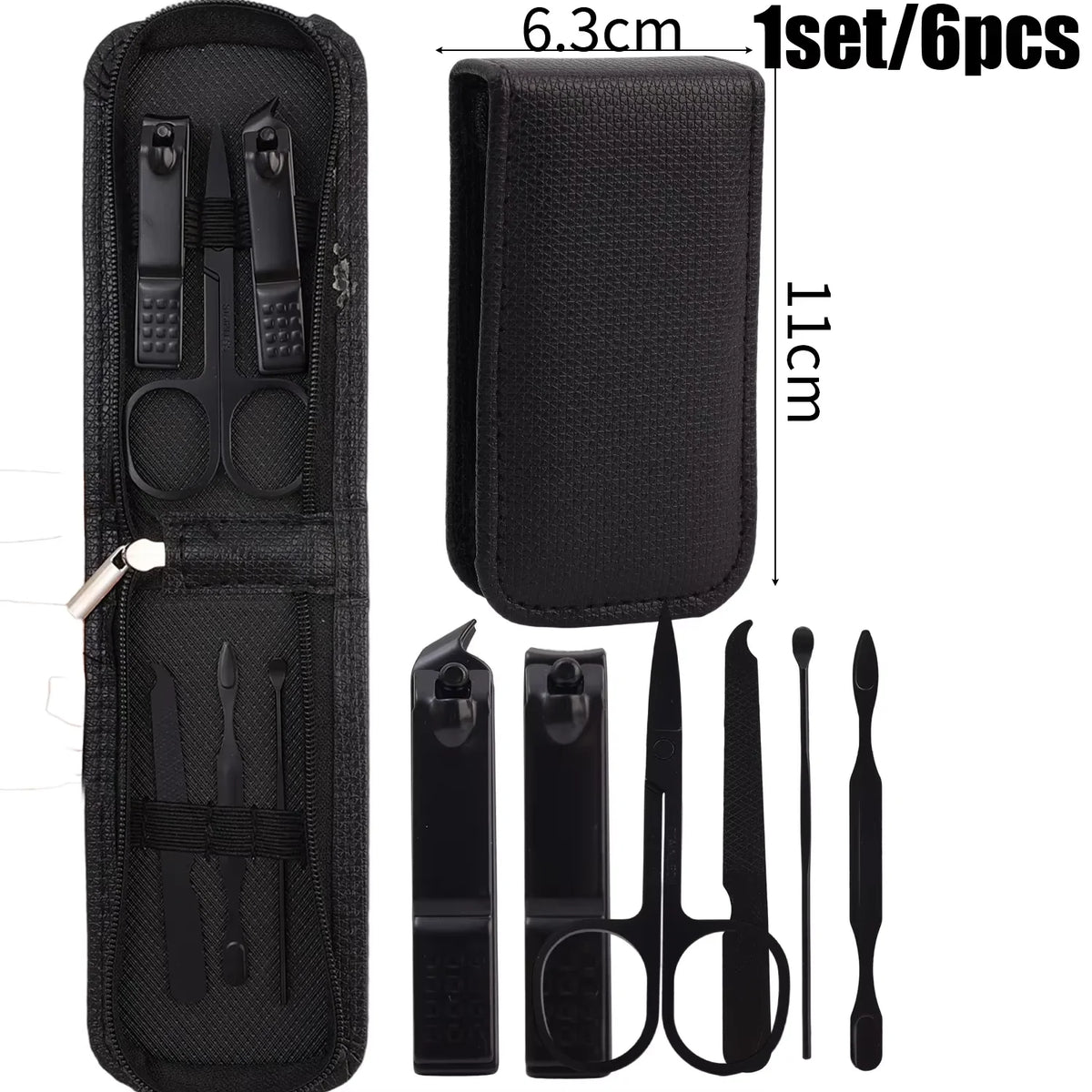6-Piece Nail Care Set - High End Nail Scissors & Clippers for Men & Women, Portable Manicure Kit with Pouch