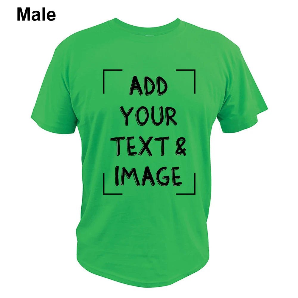 Custom T-shirt with Your Photo Text Image Front Printing Crew Neck Men Women Short Sleeve Shirt Gift Ship From US
