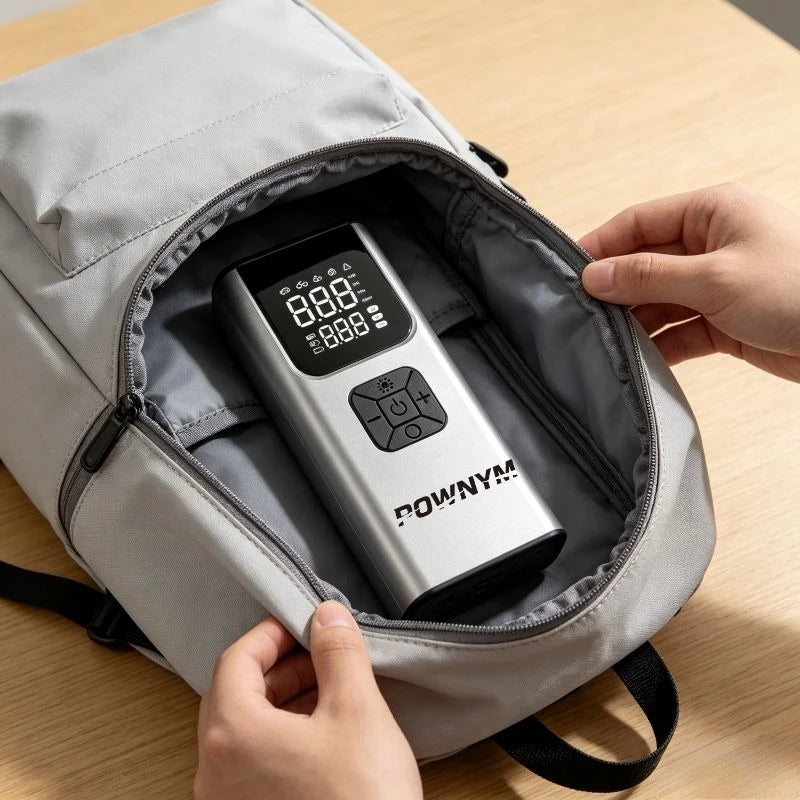 POWNYM Portable Tire Inflator Wireless With LED And Multifunctional Adapter
