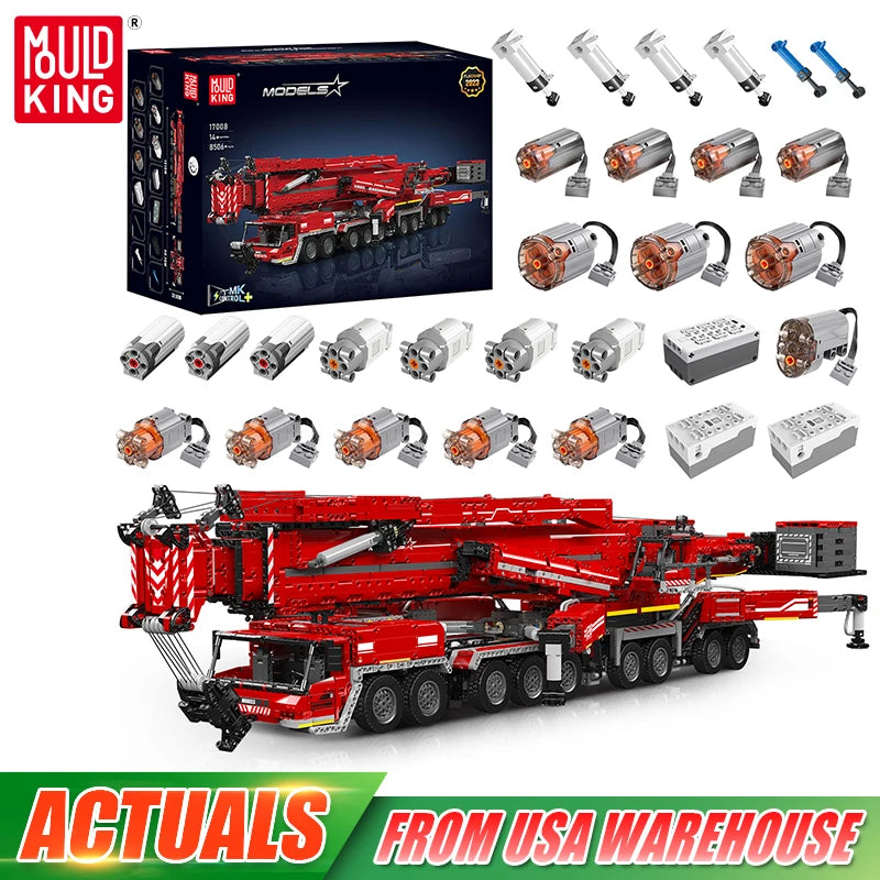Mould King 17007 17008 Technical Car Toys Motorized LTM 11200 Crane Building Block Assembly Truck Brick Set Kids Christmas Gift
