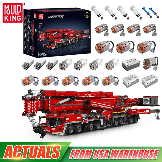 Mould King 17007 17008 Technical Car Toys Motorized LTM 11200 Crane Building Block Assembly Truck Brick Set Kids Christmas Gift