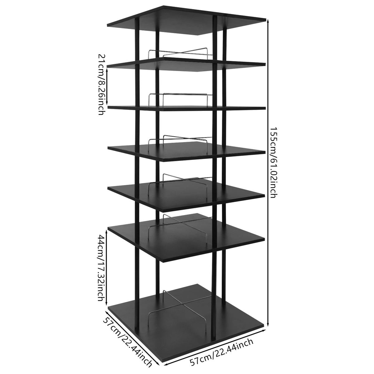 6 Tiers Multi-tier Shoe Storage Rack,  360° Rotatable Rotating Shoes Shelf Organizer, Shoe Rack 19.5kg/42.99lbs Load-bearing