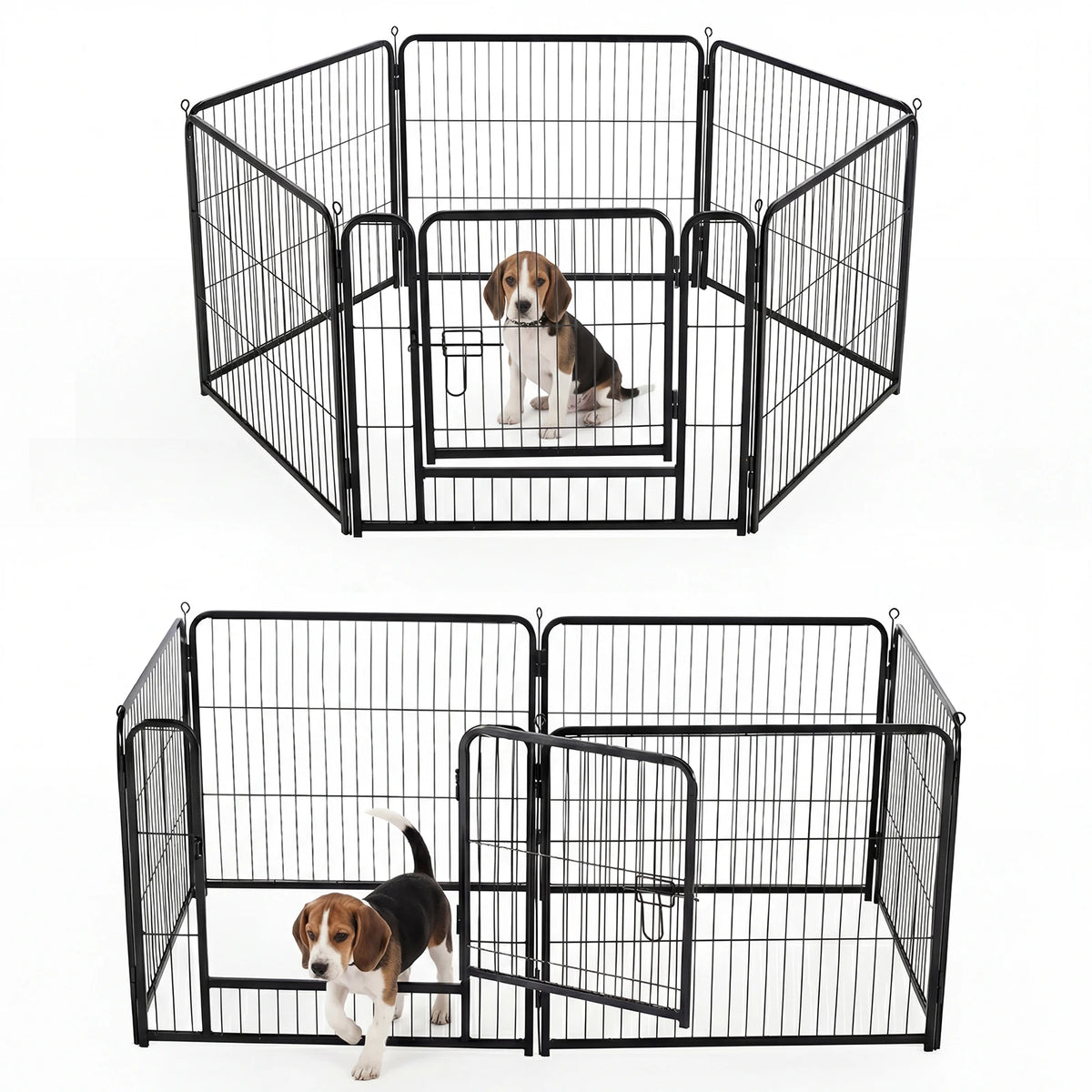 JHK Six Panel Metal Dog Playpen Foldable Pet Fence For Outdoors