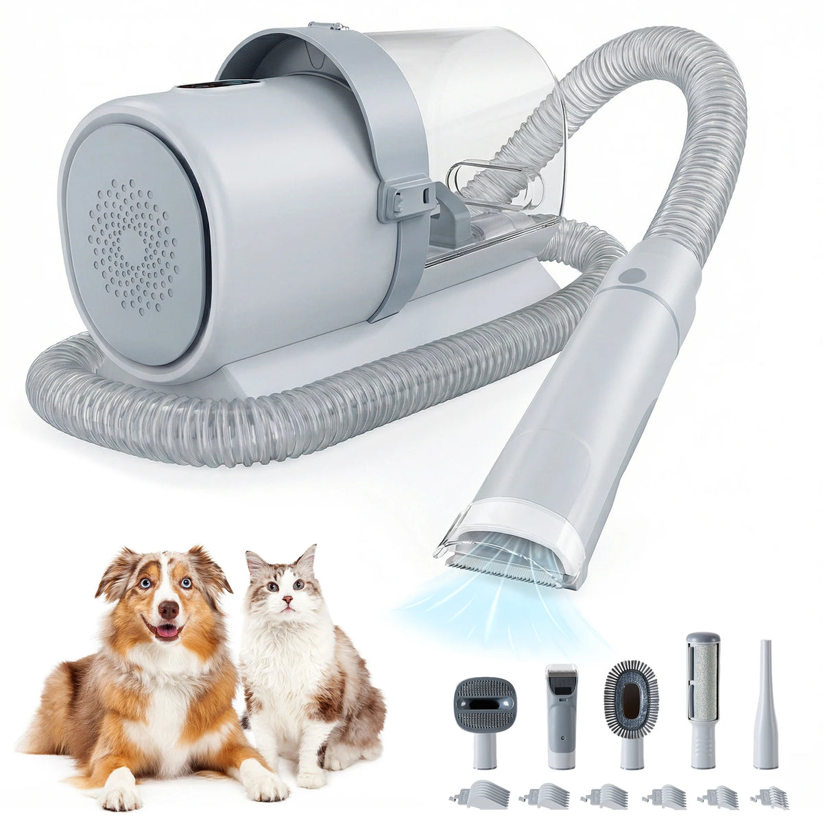 Professional Pet Grooming Vacuum Kit With Cordless Low Noise Clippers For Cats
