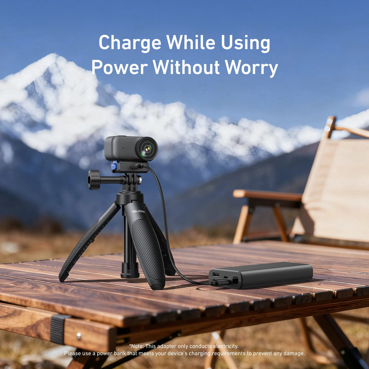 TELESIN Magnetic Quick-Release Charging Adapter Mount for DJI Osmo Nano Foldable Two Claw Adapter Base for DJI Osmo Nano
