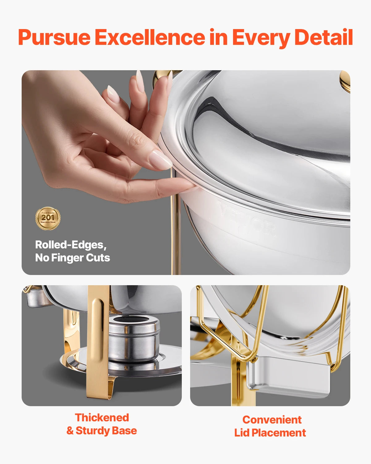 SucceBuy 4 Pack Chafing Dish Buffet Set Stainless Steel Warmer