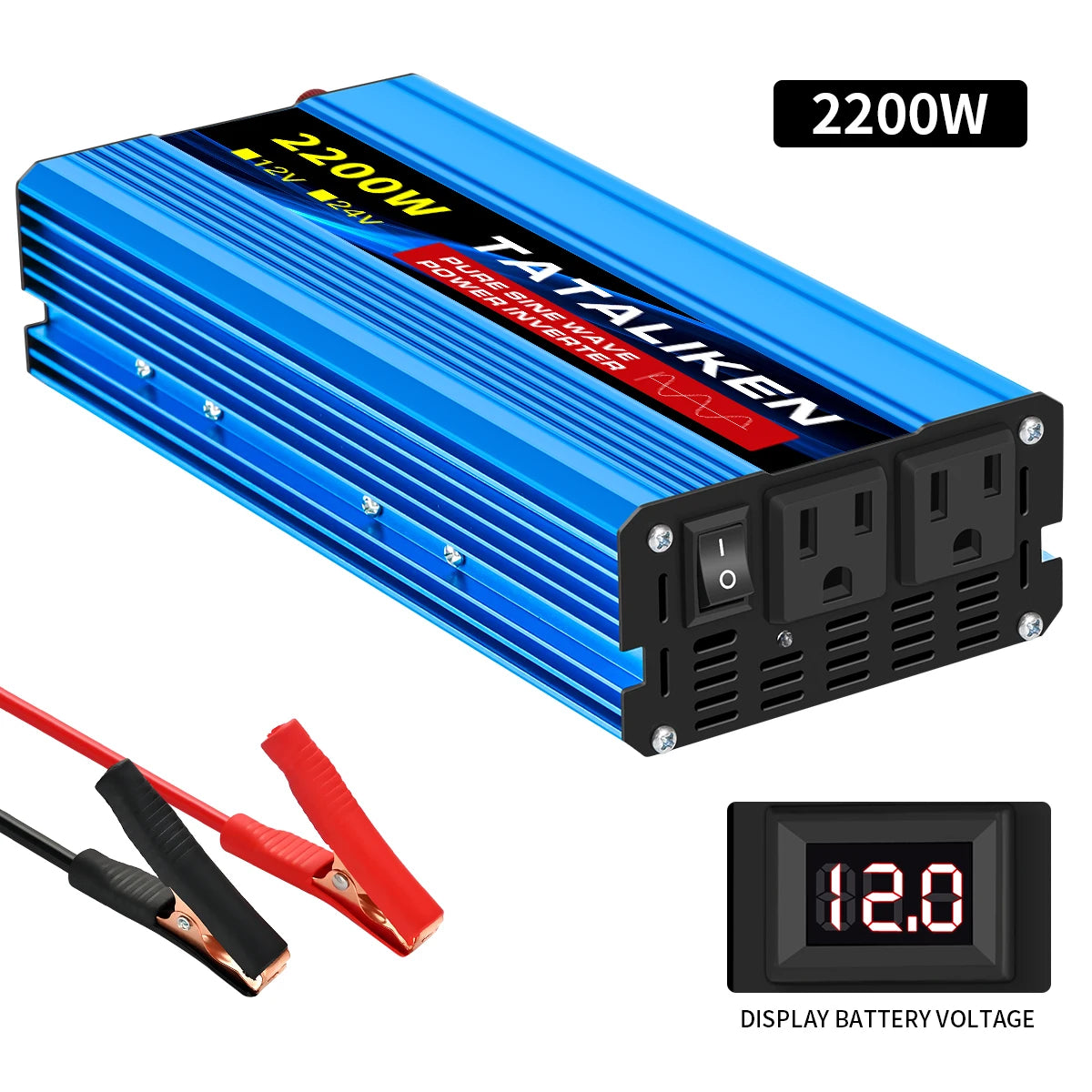 TATALIKEN 12V To 110V Car Inverter Pure Sine Wave 3000W