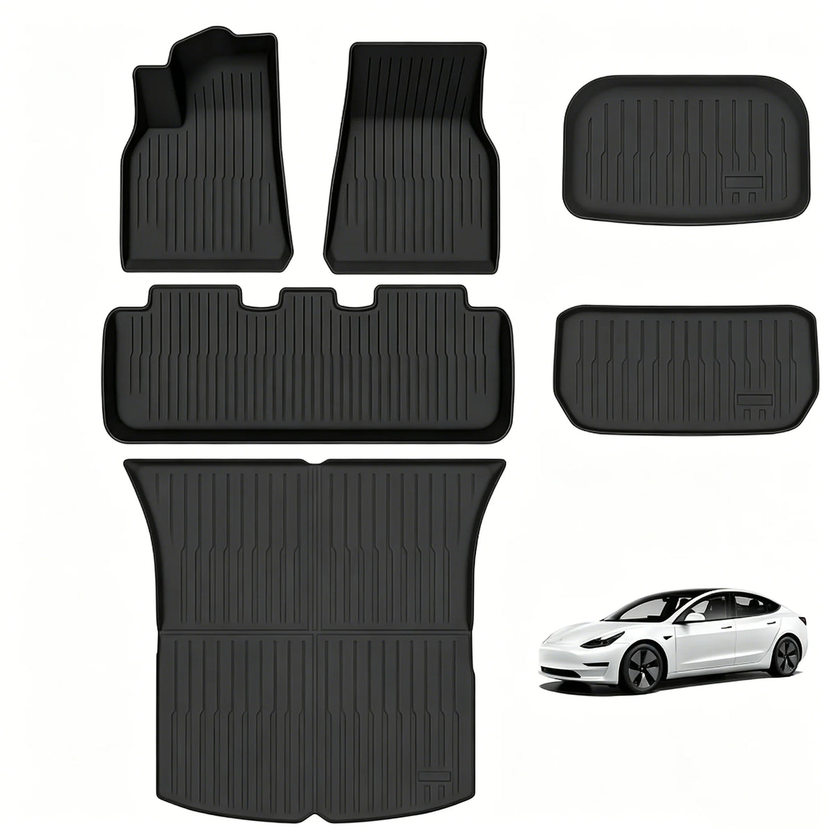 Model Y 7 Piece TPE All Weather Floor Mats CargoMat
